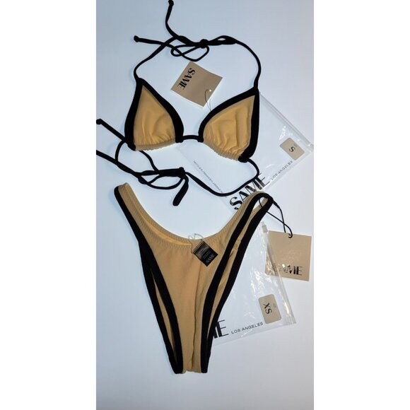 SAME Los Angeles Swim Bikini Set 2Pc Triangke Top S High